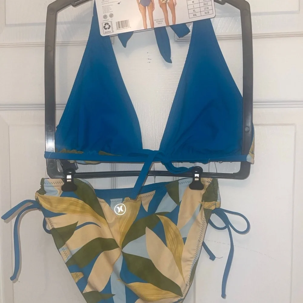 Hurley Blue and Yellow Reversible Bikini